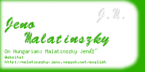 jeno malatinszky business card